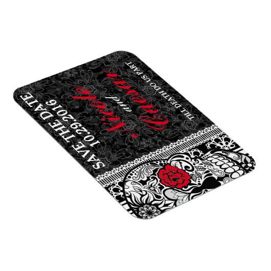 Extravaganter Spitzenzuckerschädel Speichern Sie d Magnet (Rechte Seite)