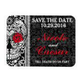 Extravaganter Spitzenzuckerschädel Speichern Sie d Magnet (Horizontal)