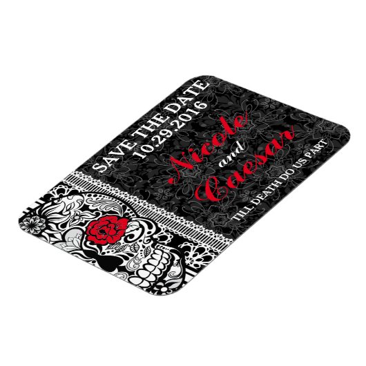 Extravaganter Spitzenzuckerschädel Speichern Sie d Magnet (Linke Seite)