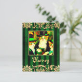Extravaganter St Patrick's Day Katzen Blarney mit  Postkarte (Stehend Vorderseite)