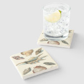 Extravaganter Strand der Muschel Steinuntersetzer (Seitenansicht)