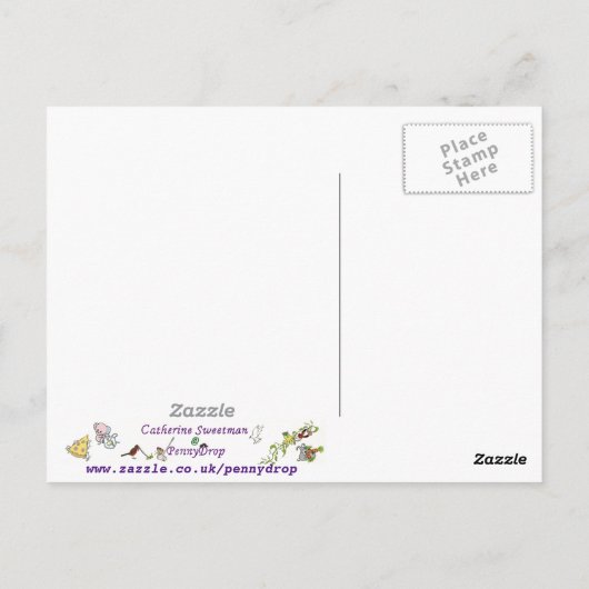 Extravaganter Teatro Funny Lemon Meringue Pie Quir Postkarte (Rückseite)