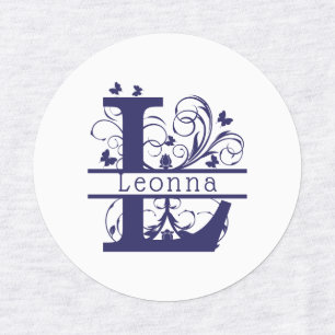 Extravaganter Teilbuchstabe "L" Monogramm individu Etiketten
