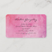 Extravaganter Text der Farbe Rosa Visitenkarte (Rückseite)