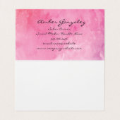 Extravaganter Text der Farbe Rosa Visitenkarten (Innenseite Aufgefaltet)