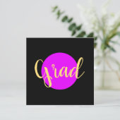 Extravaganter Text "Grad" Schwarz Vivid Rosa Hinte (Stehend Vorderseite)