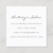 Extravaganter Text in Luxe-Gold-Pinsel Quadratische Visitenkarte (Rückseite)