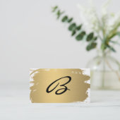 Extravaganter Text in Luxe-Gold-Pinsel Visitenkarte (Stehend Vorderseite)