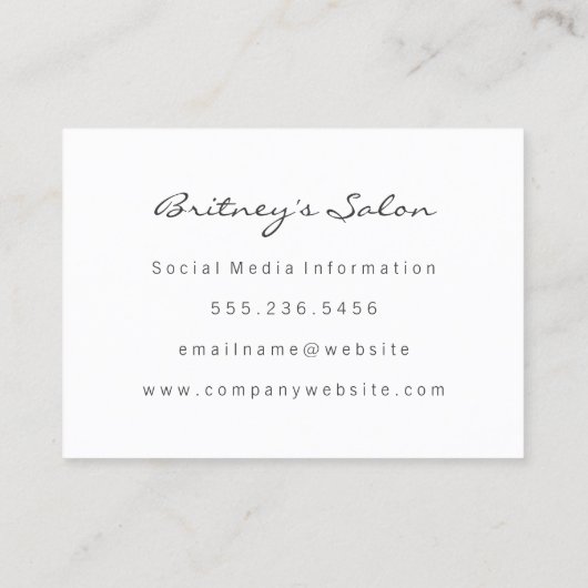 Extravaganter Text in Luxe-Gold-Pinsel Visitenkarte (Rückseite)