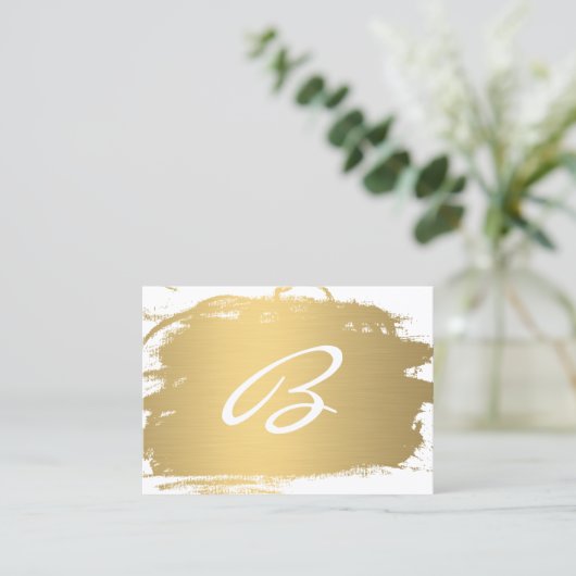 Extravaganter Text in Luxe-Gold-Pinsel Visitenkarte (Stehend Vorderseite)