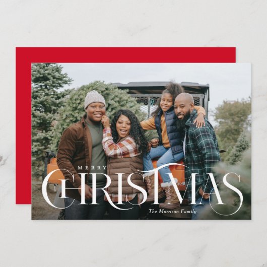 Extravaganter Typ Frohe Weihnachten Foto (Vorne/Hinten)