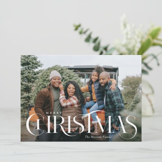 Extravaganter Typ Frohe Weihnachten Foto (Stehend Vorderseite)