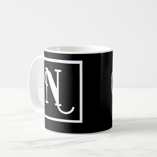 Extravaganter typografischer Buchstabe N Kaffeetasse (Vorderseite Links)