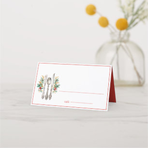 Extravaganter Urlaub Silverware Frohe Weihnachten Platzkarte
