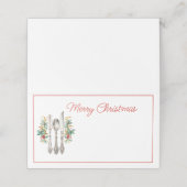 Extravaganter Urlaub Silverware Frohe Weihnachten Platzkarte (Außenseite Aufgefaltet)