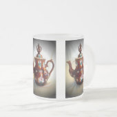 Extravaganter verzierter antiker englischer mattglastasse (VorderseiteRechts)