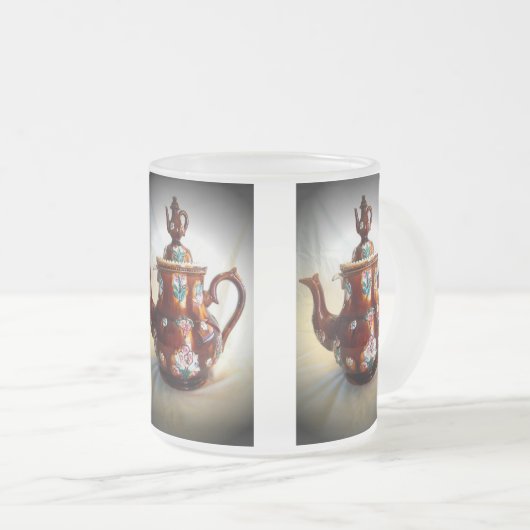 Extravaganter verzierter antiker englischer mattglastasse (VorderseiteRechts)