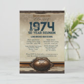 Extravaganter Verzierter Fußball 50 Jahre High Sch Einladung (Stehend Vorderseite)