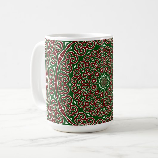 Extravaganter Verzierter Maximalist Groovy Christm Kaffeetasse (Vorderseite Links)