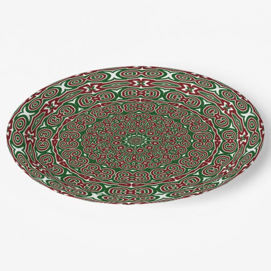 Extravaganter Verzierter Maximalist Groovy Christm Pappteller (Schrägansicht)