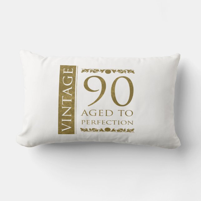 Extravaganter Vintager 90. Geburtstag Lendenkissen (Vorderseite)
