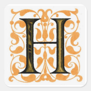 Extravaganter Vintager Aufkleber des Monogramm-"H"