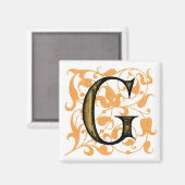 Extravaganter Vintager Buchstabe "G" — Magnet (Vorderseite/Rückseite)