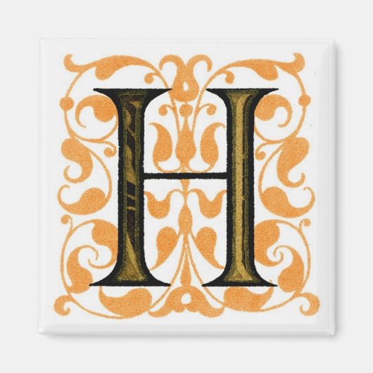 Extravaganter Vintager Buchstabe "H" — Magnet (Vorne)