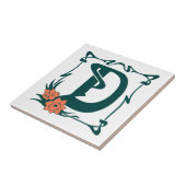 Extravaganter Vintager Kunst nouveau Buchstabe D Fliese (Seite)