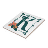 Extravaganter Vintager Kunst nouveau Buchstabe K Fliese (Seite)