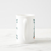 Extravaganter Vintager Kunst nouveau Buchstabe R Porzellantasse (Rückseite)