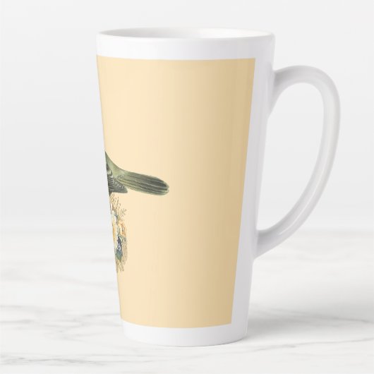 Extravaganter Vogel auf Peach Milchtasse (Rechts)