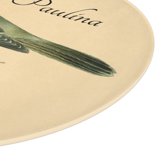 Extravaganter Vogel auf Peach Personalisiert Schneidebrett (Ecke)