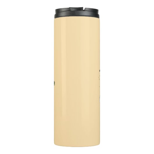 Extravaganter Vogel auf Peach Personalisiert Thermosbecher (Rückseite)