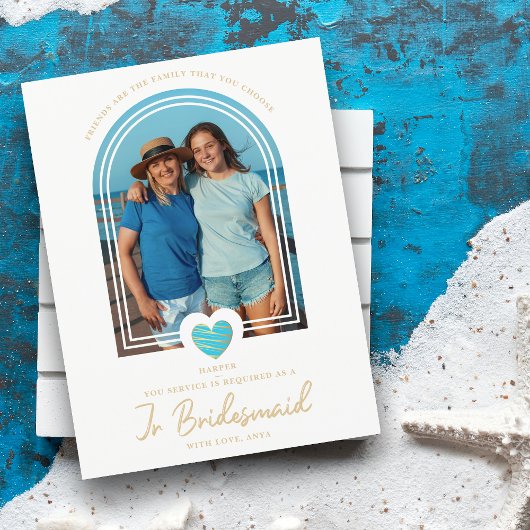 Extravaganter Vorschlag für Jr Bridesmaid Blue Hea Postkarte