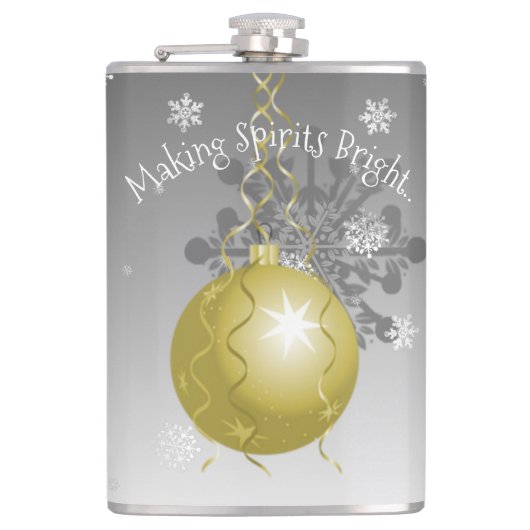 Extravaganter Weihnachtsanstrich Flachmann (Vorderseite)