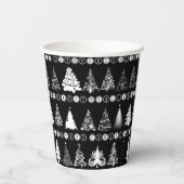Extravaganter Weihnachtsbaum-Black Paper Cup Pappbecher (Rückseite)