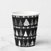 Extravaganter Weihnachtsbaum-Black Paper Cup Pappbecher (Vorderseite)