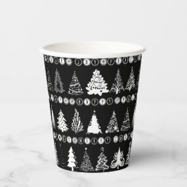 Extravaganter Weihnachtsbaum-Black Paper Cup Pappbecher