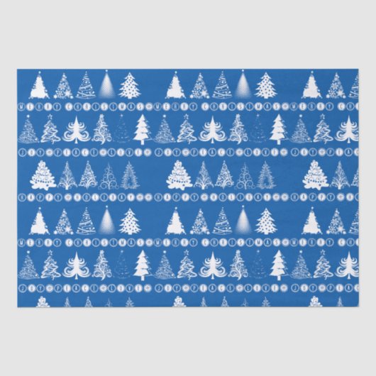 Extravaganter Weihnachtsbaum Blue Seidenpapier (Vorderseite)