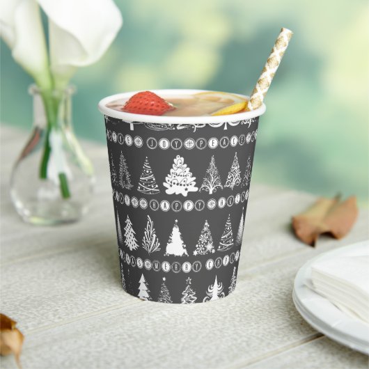 Extravaganter Weihnachtsbaum Gray Paper Cup Pappbecher (In Situ)
