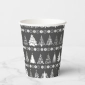 Extravaganter Weihnachtsbaum Gray Paper Cup Pappbecher (Rückseite)