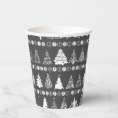 Extravaganter Weihnachtsbaum Gray Paper Cup Pappbecher (Vorderseite)