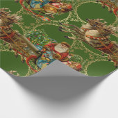 Extravaganter Weihnachtsmann in seinem Schlitten " Geschenkpapier (Ecke)