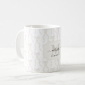 Extravaganter weißer Bogen Mit Monogramm Kaffeetasse (Vorderseite Links)