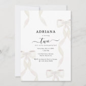 Extravaganter weißer Bow-Kindergeburtstag Einladung (Vorderseite)