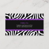 Extravaganter Zebra-Druck Visitenkarte (Rückseite)