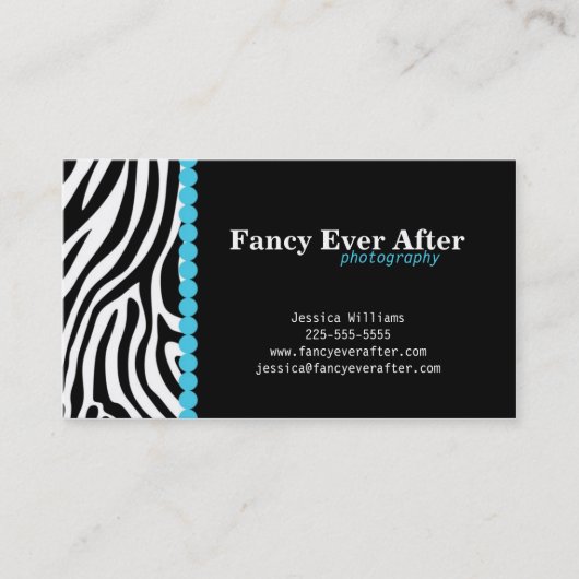 Extravaganter Zebra-Druck Visitenkarte (Vorderseite)