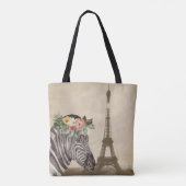 Extravaganter Zebra- und Eiffelturm Tasche (Rückseite)