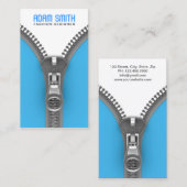 Extravaganter Zipper Eleganter Modedesigner Modern Visitenkarte (Vorne/Hinten)